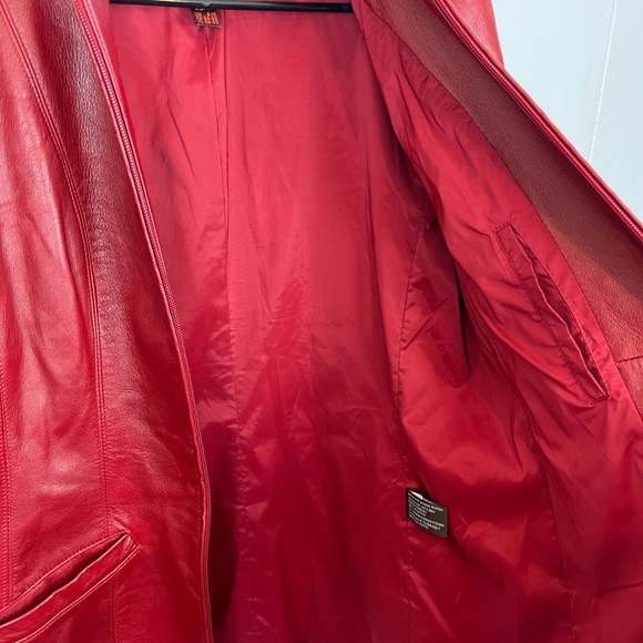 Danier Cherry Red Leather Jacket Sz XS - Picture 8 of 9